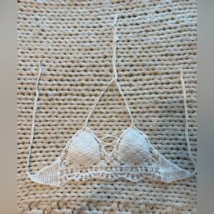 NEW White Crochet crop top size M but suitable for an Xs/s because adjustable